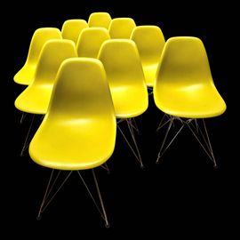 Suite De 10 Chaises Dsr Charles Amp Ray Eames Jaune