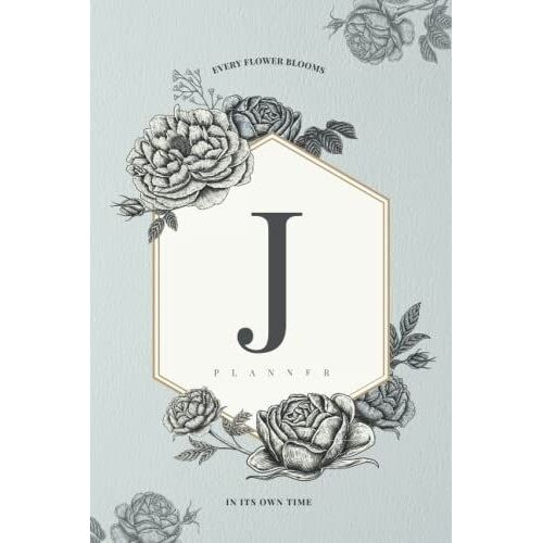 (J) Vintage Minimalist Floral Half Year Planner: 6 Months, 35 Weeks Of Beautiful Minimalist Undated Weekly Planner
