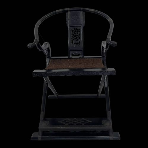 Chaise Longue Pliante Antique Noir