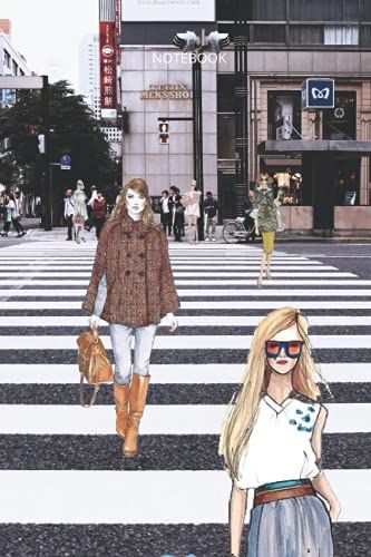 Notebook: Big City Street Crossing Cartoon Characters - Lined: Stylish Lined Notebook, Simple Design, Elegant Personalized Journal, Stylish Inspirational Quote Notebook, Funny Gift, Women Fashion