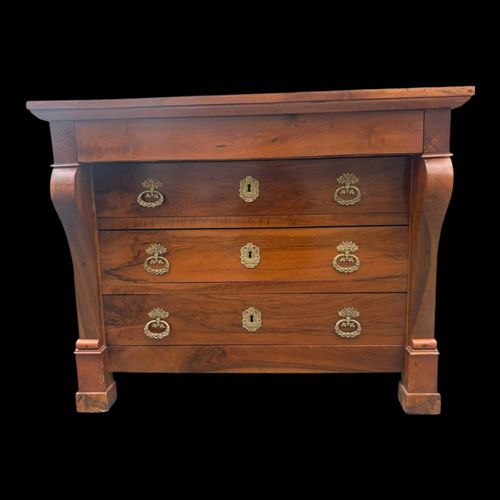 Commode En Noyer Crosse Poque Restauration Bois