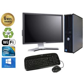 Unité Centrale Dell Optiplex 780 SFF Core2Duo 2,93Ghz RAM 8GO HDD 500 GO Ecran 20" Wifi Windows 10