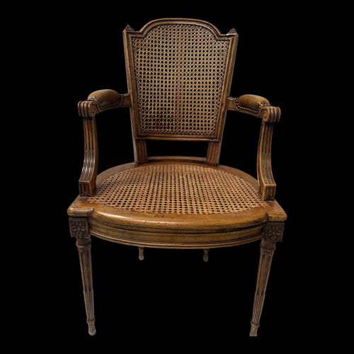 Fauteuil De Bureau De Style Louis Xvi En Hetre Teint Bois