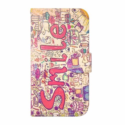 Etui Flip Samsung Galaxy S5 Cuir (Pu) Aimanté Smile Grafitti Design Sam1339