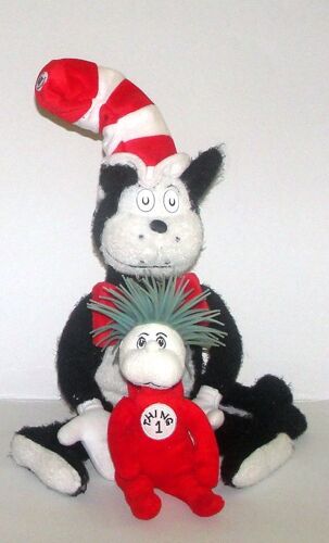 Le Chat Chapeauté Et Thing 1  Le Celebre Film De Mike Myers Tiré Du Livre De Dr Seuss Peluche Doudou Officiel Universal Studio 55cm Et 22cm 