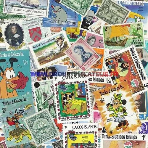 Turk & Caiques 100 Timbres Differents Obliteres