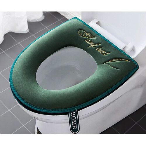 Housse De Siège De Toilette Universelle, Tapis De Toilette Doux Et Chaud, Pour Salle De Bain, Lavable, Fermeture À Glissière Amovible Avec Poignée Rabattable, Imperméable Pour La Maison