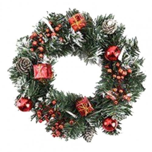 Guirlande florale légère Anti-décoloration, verte, cône de pin neigeux, décoration de couronne de noël, pour mariage