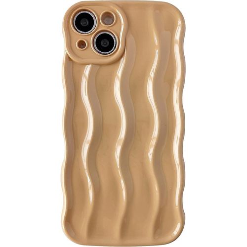 Ondulation de l'eau Motif Curly Wave Frame Doux Compatible avec iPhone Case (kaki, iphone 13 Pro Max)