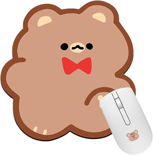 Esthétique japonaise Petit tapis de souris Mignon Anime Fournitures de bureau Kawaii Accessoires de bureau Antidérapant Tapis de souris imperméable à l'eau (ours)