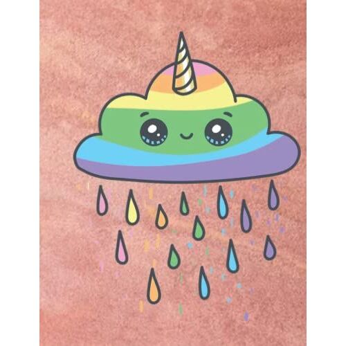 Unicorn Rainfall Notebook: Blank Sketchbook For Drawing, Sketching, Drawing And Doodling.