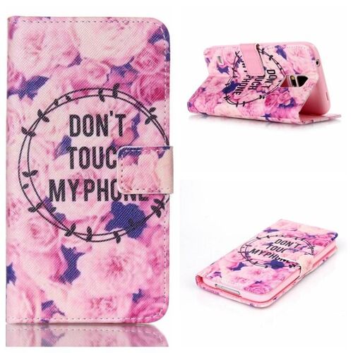 Etui Flip Samsung Galaxy S6 Cuir (Pu) Aimanté Dont Touche Phone Design Sam1557