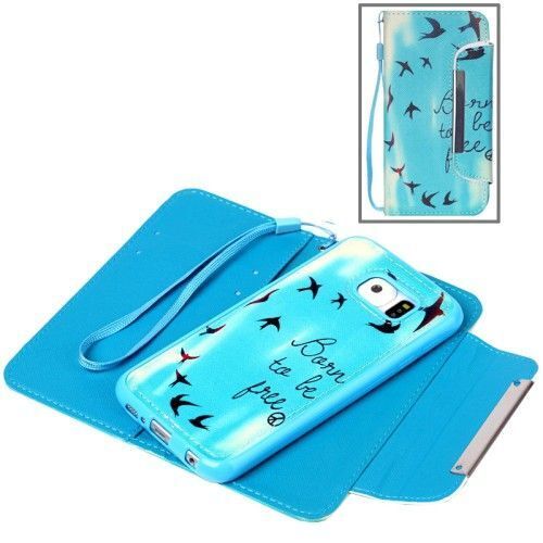Etui Flip Samsung Galaxy S6 Cuir (Pu) Multifonction Separable Born Free Sam1535