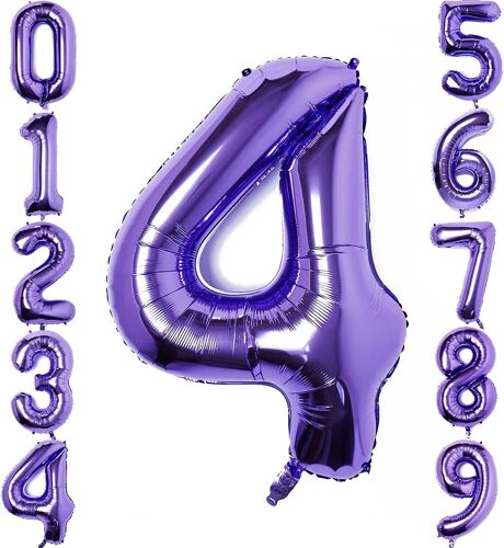 Pupple Grand 40 pouces Numéros 0 Fête d'anniversaire Décorations de mariage Feuille d'hélium Mylar Grand Nombre Ballon Numérique