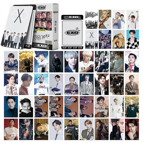 Lanbena 54pcs / set Kpop Exo Lomo Cards Don't Fight The Feeling Game 2021 Cartes photo de v?ux de la saison 2021 Nouvel album