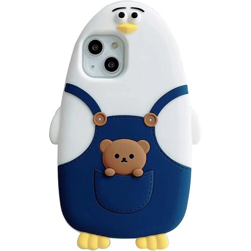 Les cas de téléphone s'appliquent à l'iphone 11pro max, mignon dessin animé chauve aigle ours étui de téléphone unique amusant étui de couverture 3d étui de téléphone en silicone souple antichoc
