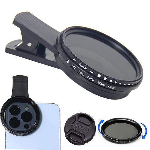 Objectif De L'appareil Photo Du Téléphone, 52mm Clip-On Nd 2-400 Filtre De Densité De L'objectif Du Téléphone Portable Avec Clip De Téléphone
