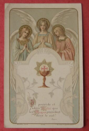 Image Pieuse Ancienne 1902 Souv Communion Angers- "... Celui Que Les Anges Possèdent 