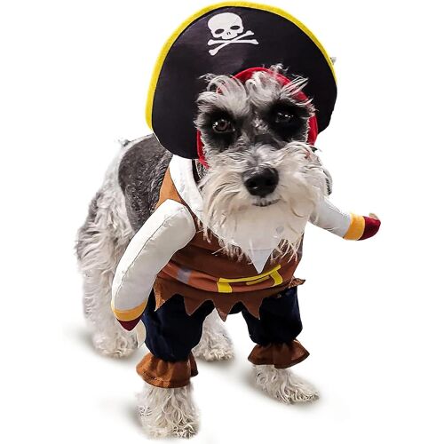 Drôle De Costume De Chien Pirates Des Caraïbes Style Costumes De Chat Halloween Vêtements De Chien Avec Chapeau Tenues De Cosplay Vêtements D'accessoires Mignons (Grand)