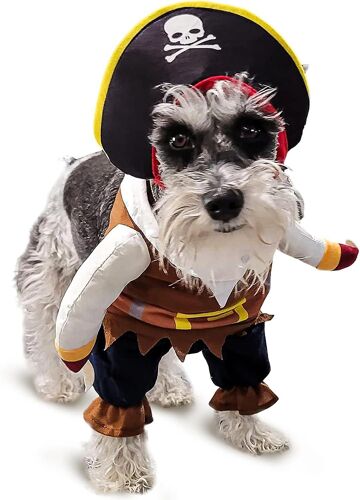 Drôle De Costume De Chien Pirates Des Caraïbes Style Costumes De Chat Halloween Vêtements De Chien Avec Chapeau Tenues De Cosplay Vêtements D'accessoires Mignons (Grand)