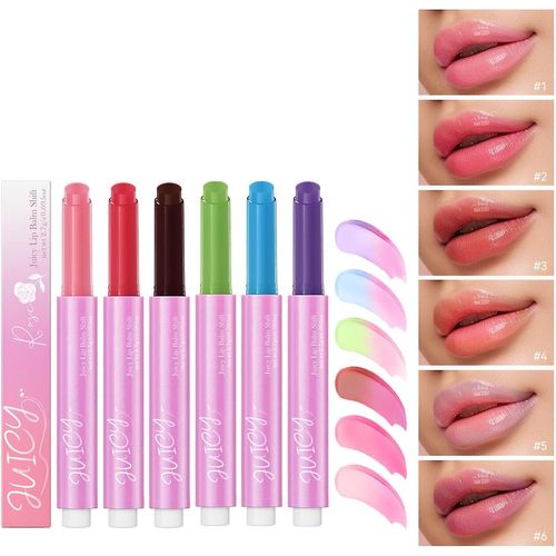 1 Pcs Baume À Lèvres Juteux Fruit Aromatisé Hydratant Et Brillant Soin Des Lèvres Ph Changement De Couleur Baume À Lèvres Rose Apaisant Et Protecteur Lèvres 