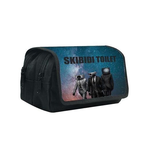 Skibidi Toilette Double Côté Toile Pochette De Rangement Papeterie Cadeau De Voyage Scolaire 6