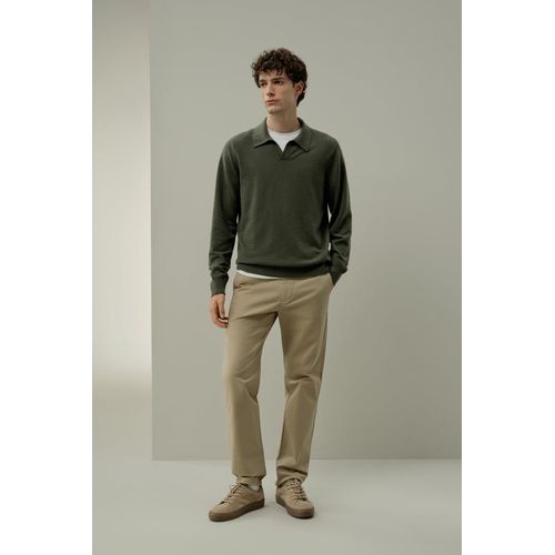 Lilysilk Pull En Maille Ajustée En Bébé Cachemire Hommes Construction En Tricot De Calibre 18 Vert Safari M