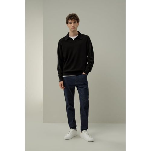 Lilysilk Pull En Maille Ajustée En Bébé Cachemire Hommes 100 % Bébé Cachemire Noir L