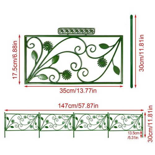 Clôture De Jardin Extérieure Décorative Antirouille, Bordure De Paysage Pliante, Barrière De Lit De Fleurs