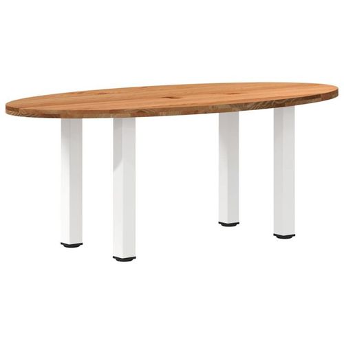 Vidaxl Table À Manger Marron Clair Bois De Chêne Massif Ovale