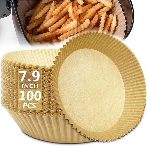 Doublure En Papier Jetable Air Fryer, 100pcs Doublures De Friteuse À Air Jetables Antiadhésives, 7.9 « Papier De Cuisson Pour Friteuse À Air Résistant À L'huile, Imperméable À L'eau, Parc De Qualité A