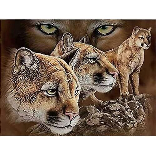 Cougar 5d Diamond Painting Puma Needlework Mosaic Diy Cross Stitch Kit Broderie Pour Chambre À Coucher Décor Cadeaux 12x16 »