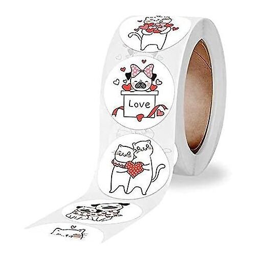 Autocollants de La Saint-Valentin Love Special Stickers Étiquettes Taille 1 « 500pcs En un seul rouleau pour cadeau Dcor Invitation de mariage Merci Carte Dcor Sealing