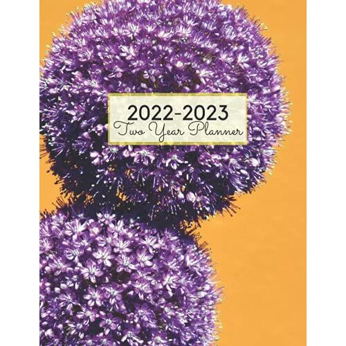 2022-2023 Two Year Planner: "Purple Flowers" Cover | 24 Month Schedule Agenda Planner With Holiday January 2022 - December 2023 | 2 Year Calendar ... Or Business Appointment Book | Large 8.5 X 11