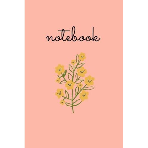 Notebook: Retro Styled Flowers Blank Lines Notebook