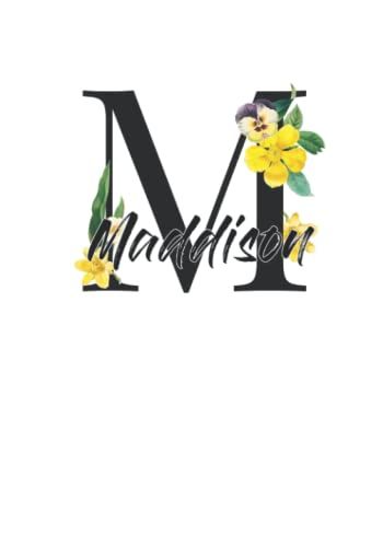 Maddison: Personalized Floral Design Journal Dot Grid Executive Size Notebook