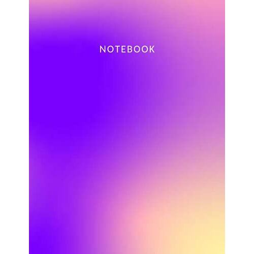 Notebook: Gradient Print Composition Notebook In Purple And Yellow Mesh Colors - College Ruled 120 Pages - Large 8.5 X 11 In: Cute Minimal Purple Yellow Gradient Print Notebook