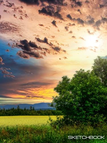 Beautiful Hardcover Sketchbook: Nature, Dusk, Sunset Cover Sketch Book For Drawing, Doodling, Writing, Painting Or Sketching - 120 Blank Unlined Pages, Large 8.25 X 11 Inches