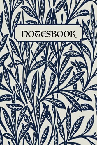 Notebook: Blue And Gray Flower Blank Dotted Lined Notebook
