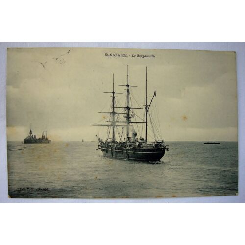 C P A Le " Bougainville " Saint Nazaire Circulée Oblitérée 1912