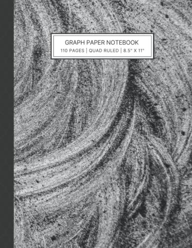 Graph Paper Notebook Quad Ruled With Charcoal Swirl: 8.5x11, 110 Pages For Art, Science And Design: Graph Paper Notebook: Graph Paper Notebook