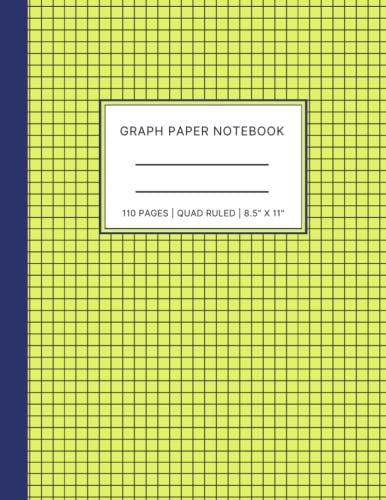 Graph Paper Notebook Quad Ruled In Neon Yellow : 8.5x11, 110 Pages For Art, Science And Design: Graph Paper Notebook