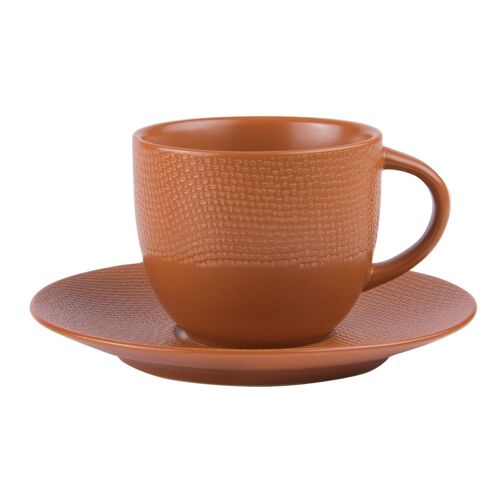 Tasse à thé et sous-tasse vésuvio terra 22 cl (lot de 6)