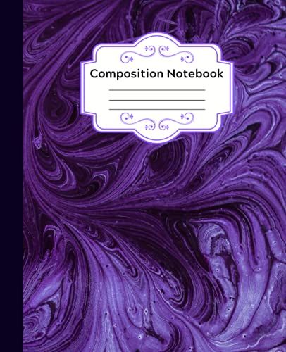Composition Notebook: College Ruled Paper Notebook Journal | Purple Liquid Marble | For Kids, Teens, And Adults | 7.5 X 9.25, 110 Pages