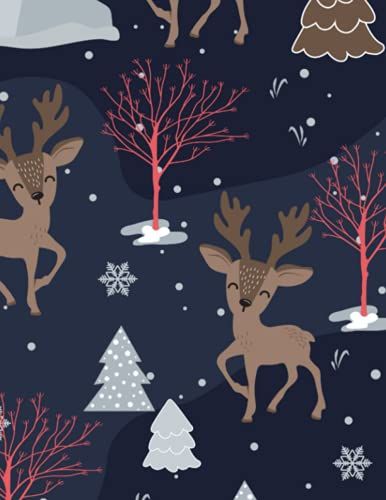 Reindeer Notebook/Journal: Christmas Notebook/Journal. Wide Rule. 8.5x11. 120pgs