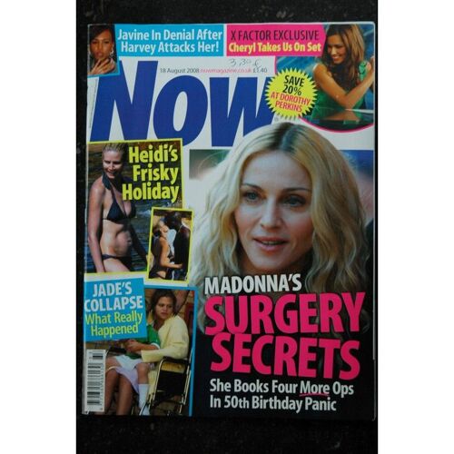 Now 2008 08 Cover Madonna + 2 Pages Beckam Heidi Klum Lily Allen