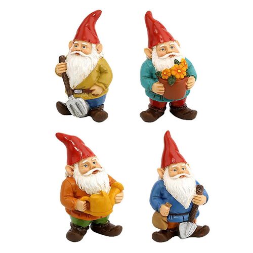 4Pcs Mignon Nain Jardin Ornement Résine Jardin Décor pour Home Garden Lawn Patio