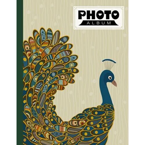 Photo Album: Large Photo Albums With Writing Space Memo, Extra Large Capacity Picture Album | Premium Peacocks Cover By Holger Winter