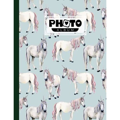 Photo Album: Album, Large Photo Albums With Writing Space Memo, Extra Large Capacity Picture Album, Family, Baby, Wedding, Travel Photo Book, 120 Pages | Unicorns Cover By Sebastian Neubauer