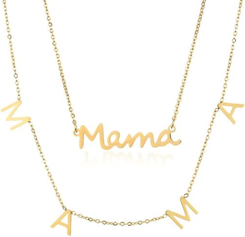 Colliers Maman Plaqués Or 18 Carats - Dainty Mama Letter Choker Colliers Mathers Day Collier Lettre Initiale Pour Femmes Maman Anniversaire Collier Cadeau